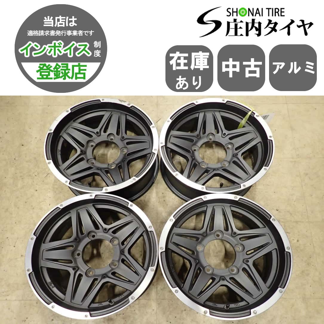 4本SET 会社宛 送料無料 15×6J マッドクロス JB-01 アルミ 5穴 PCD 139.7mm ±0 ハブ径 110mm スズキ ジムニー 店頭交換OK 特価 NO,I5878