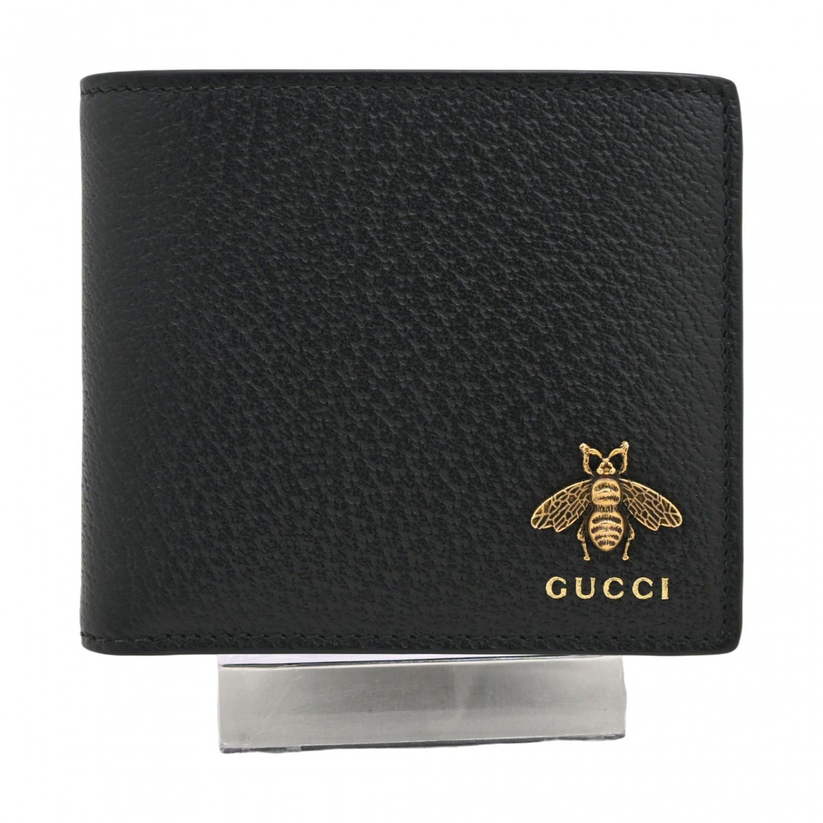 【中古】グッチ アニマリエ 二つ折り財布 ビー 蜂 ロゴ ブラック ゴールド金具 Aランク gu5430jj 36,920円