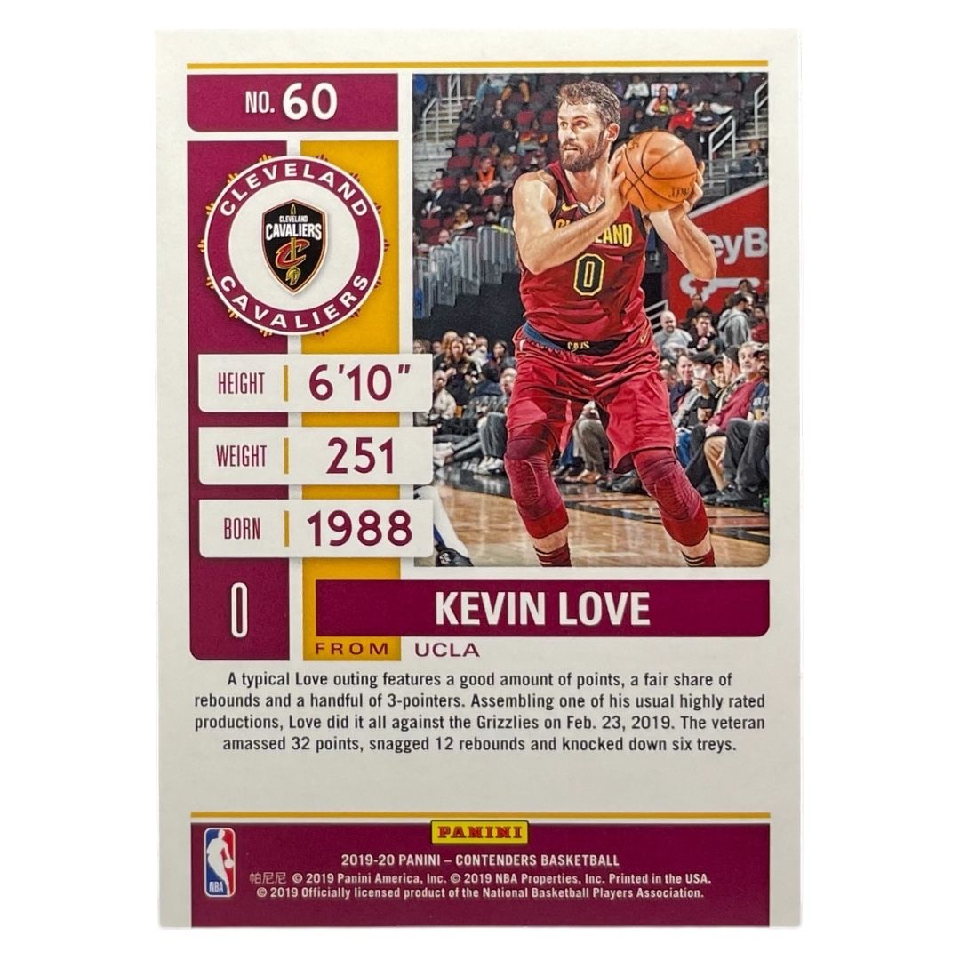 スポーツ選手 Kevin Love Contenders Optic Gold SP PANINI NBAカード CONTENDERS KEVIN LOVE CAVALIERS /125 #60 送料無料