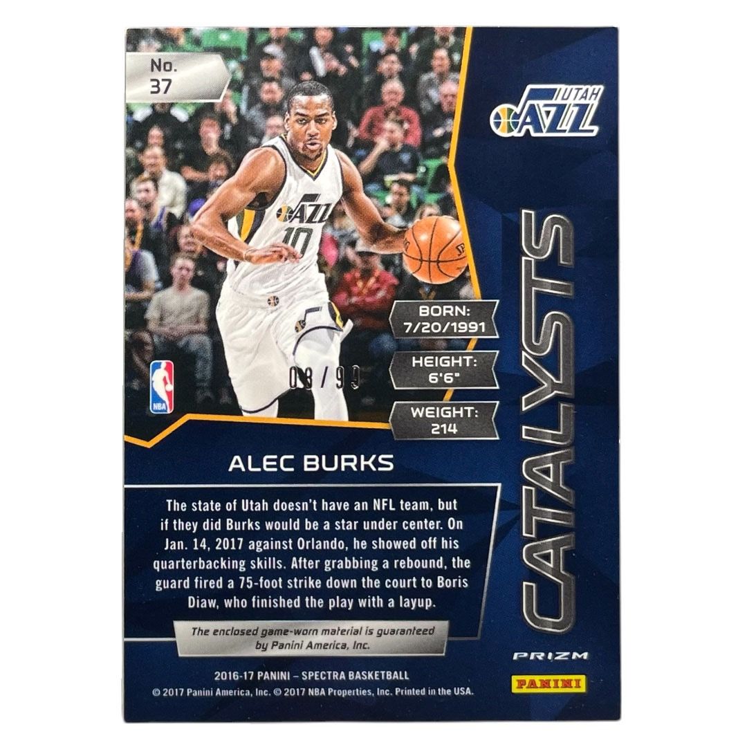 PANINI NBAカード SPECTRA PRIZM ALEC BURKS JAZZ /99 #37 送料無料