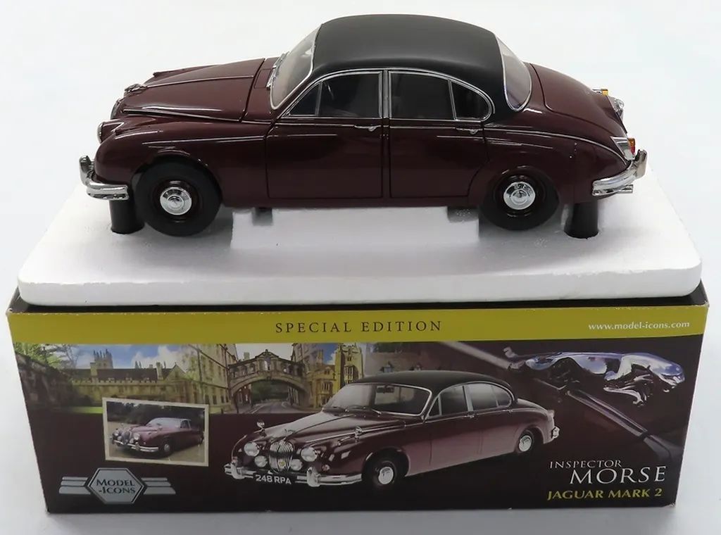 【中古】ミニカー 1/18 JAGUAR MARK 2 INSPECTOR MORSE(ワインレッド) [701001]