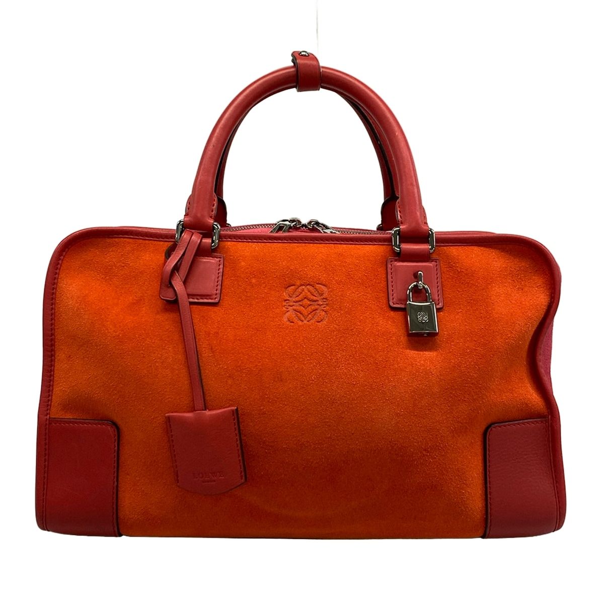 LOEWE(ロエベ) ハンドバッグ アマソナ36 レッド×ピンク レザー - メルカリ