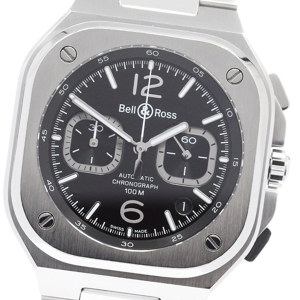 ベル＆ロス Bell＆Ross BR05C-BL-ST/SST BR05 ブラックスティール クロノグラフ 自動巻き メンズ 良品 箱・保証書付き_959728