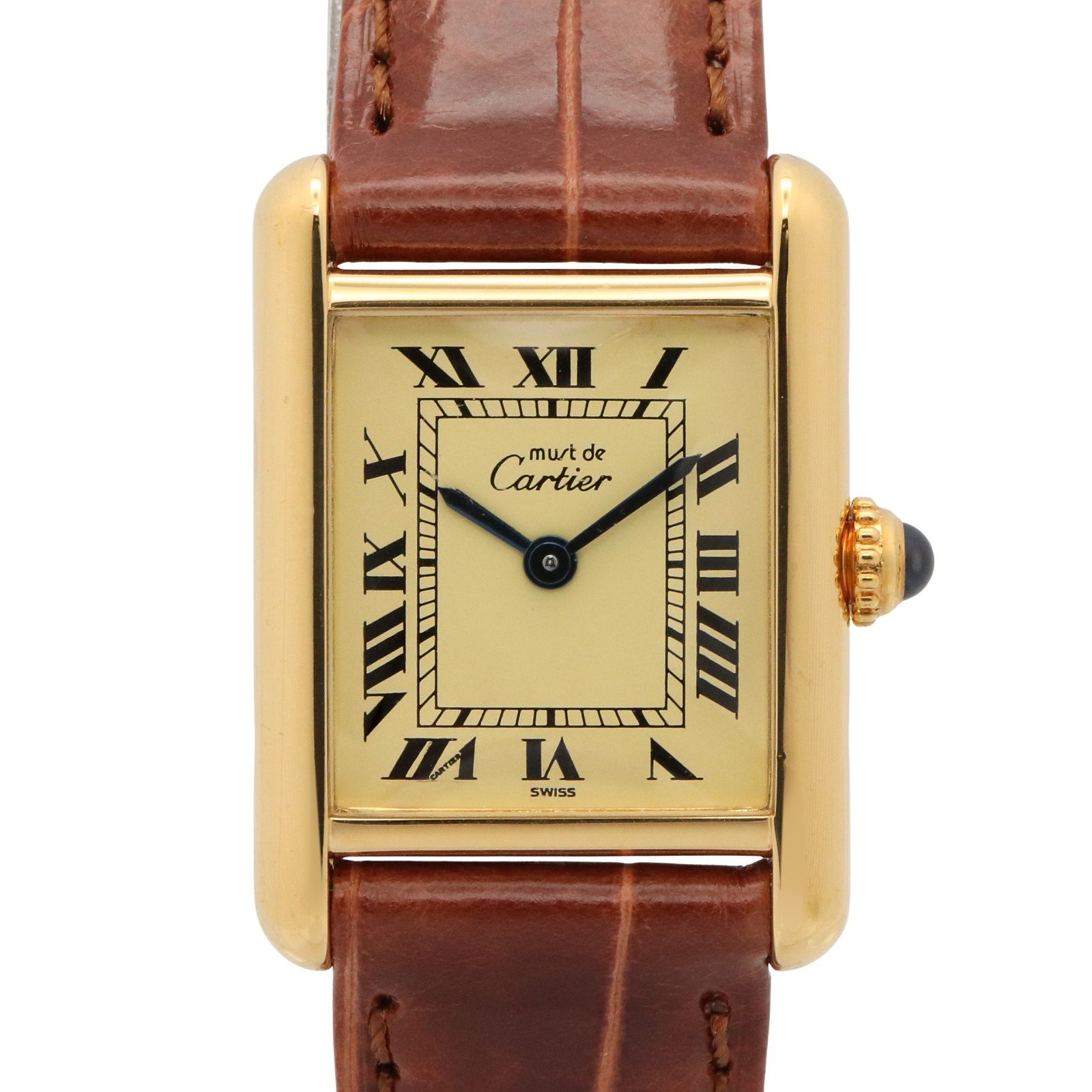 カルティエ CARTIER 腕時計 マストタンク SM W1003153 アイボリー GP（ゴールドメッキ） マストタンク SM レディース Used A