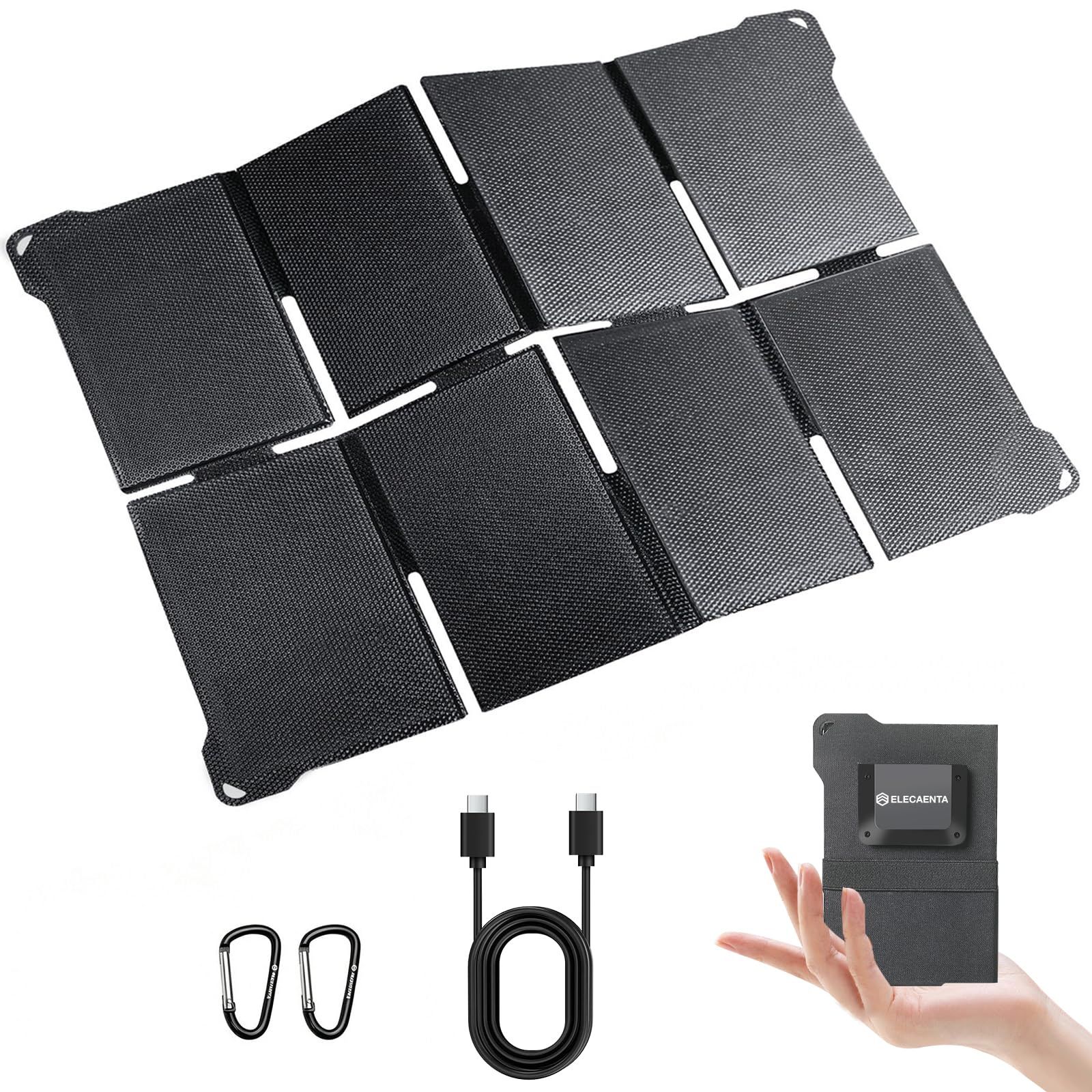★新品★【発電革命】ELECAENTA 25W ソーラーパネル 変換効率25.4% 次世代HPBCセル ポケットサイズ Type-C&USB-A出力対応 小型 IP68防水 折り畳み式 ソーラー充電器 太陽光パネル 防災グッズ 停電対策 アウ ecbb4327