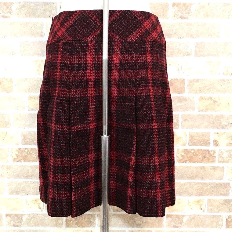 極美品 BURBERRY LONDON スカート 36 S チェック柄 レッド 日本製 478