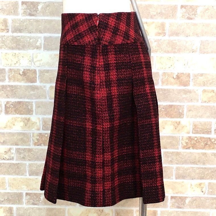 極美品 BURBERRY LONDON スカート 36 S チェック柄 レッド 日本製 478