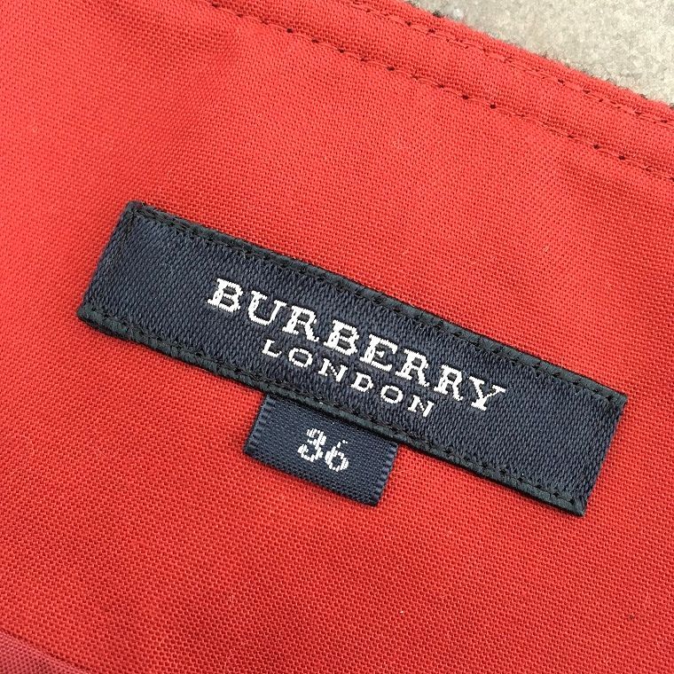 極美品 BURBERRY LONDON スカート 36 S チェック柄 レッド 日本製 478