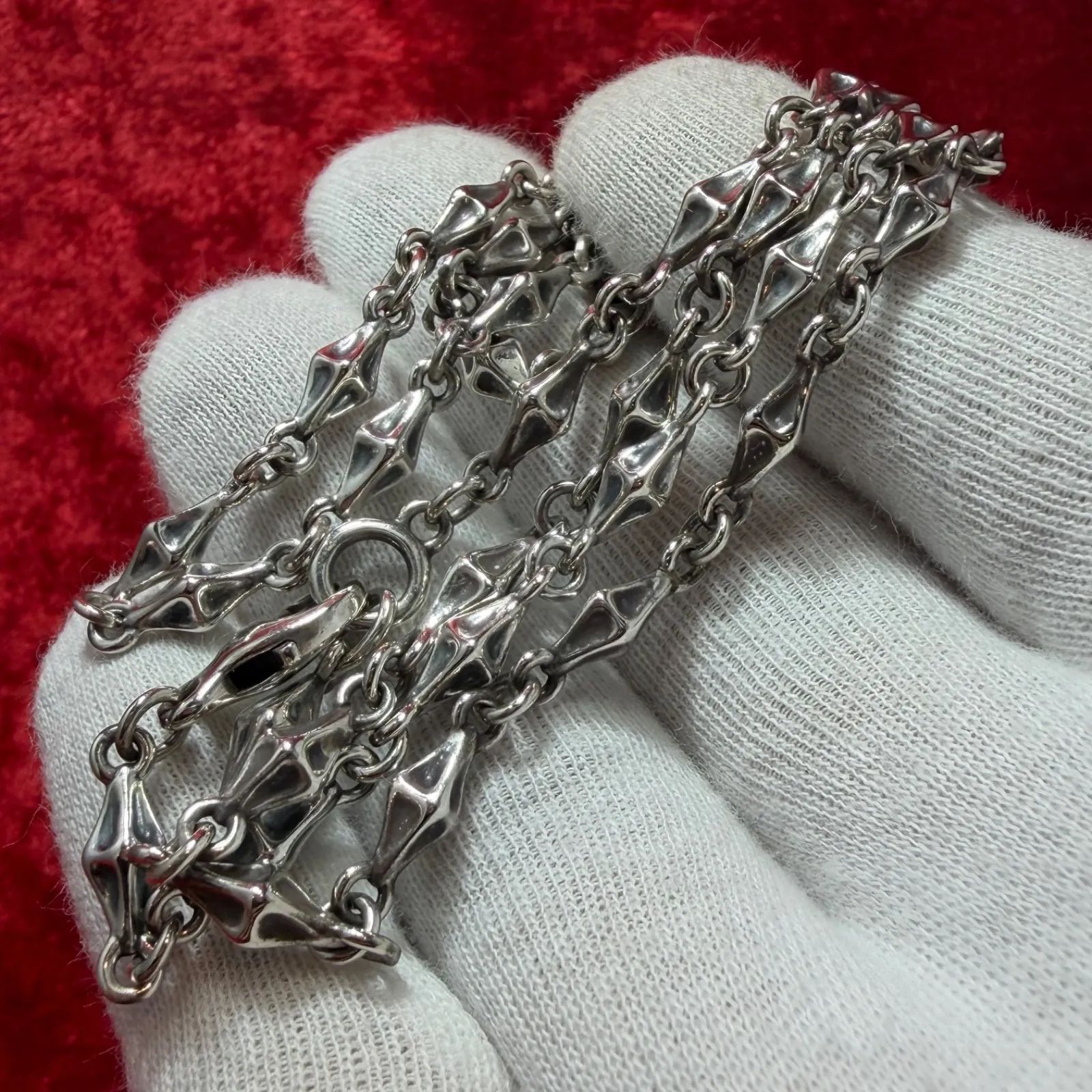 美品 ネックレス タイニーボーン 60cmx28.5g ブラッディマリー/Bloody