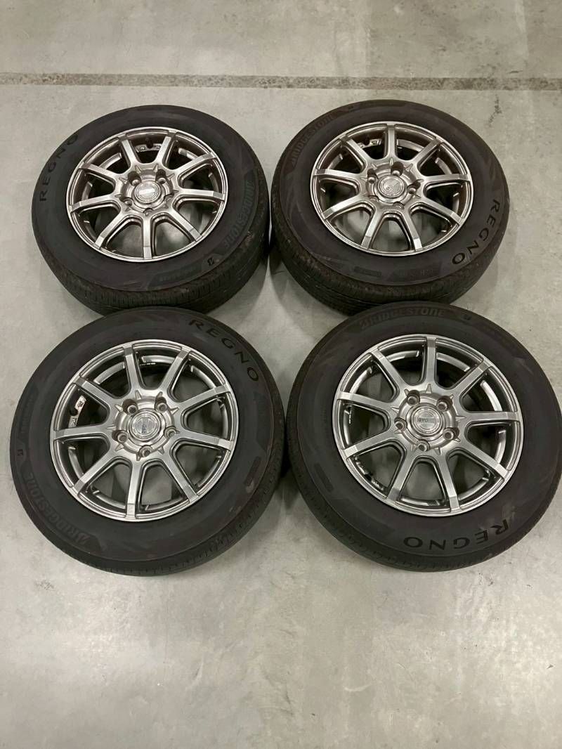 【横浜市引き取り歓迎】GAB アルミホイール 15インチ 5J +53 185/65R15 ブリヂストン REGNO GR-XIII 4本セット　美品