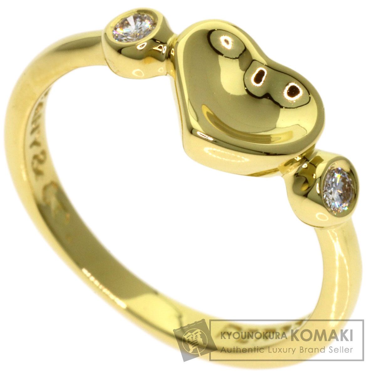 TIFFANY&Co. ティファニー クローズドハート 2P ダイヤモンド リング・指輪 K18YG レディース [中古]