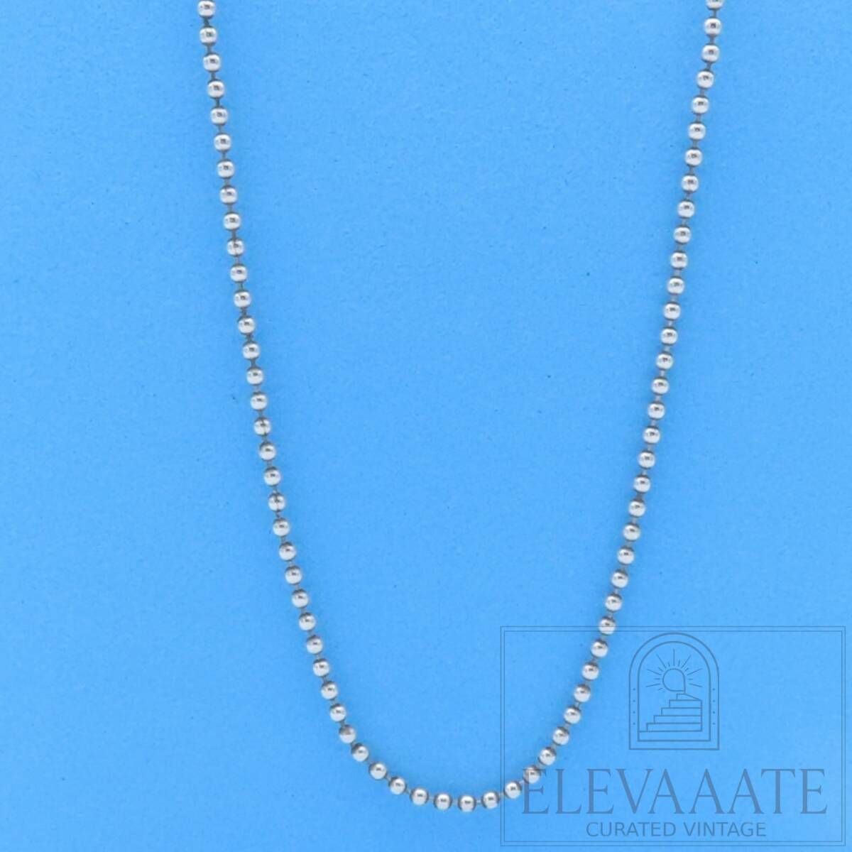 美品 Tiffany&Co. ティファニー ボール ロング シルバー ネックレス チェーン 61㎝ Ag925 SV メンズ レディース RP128