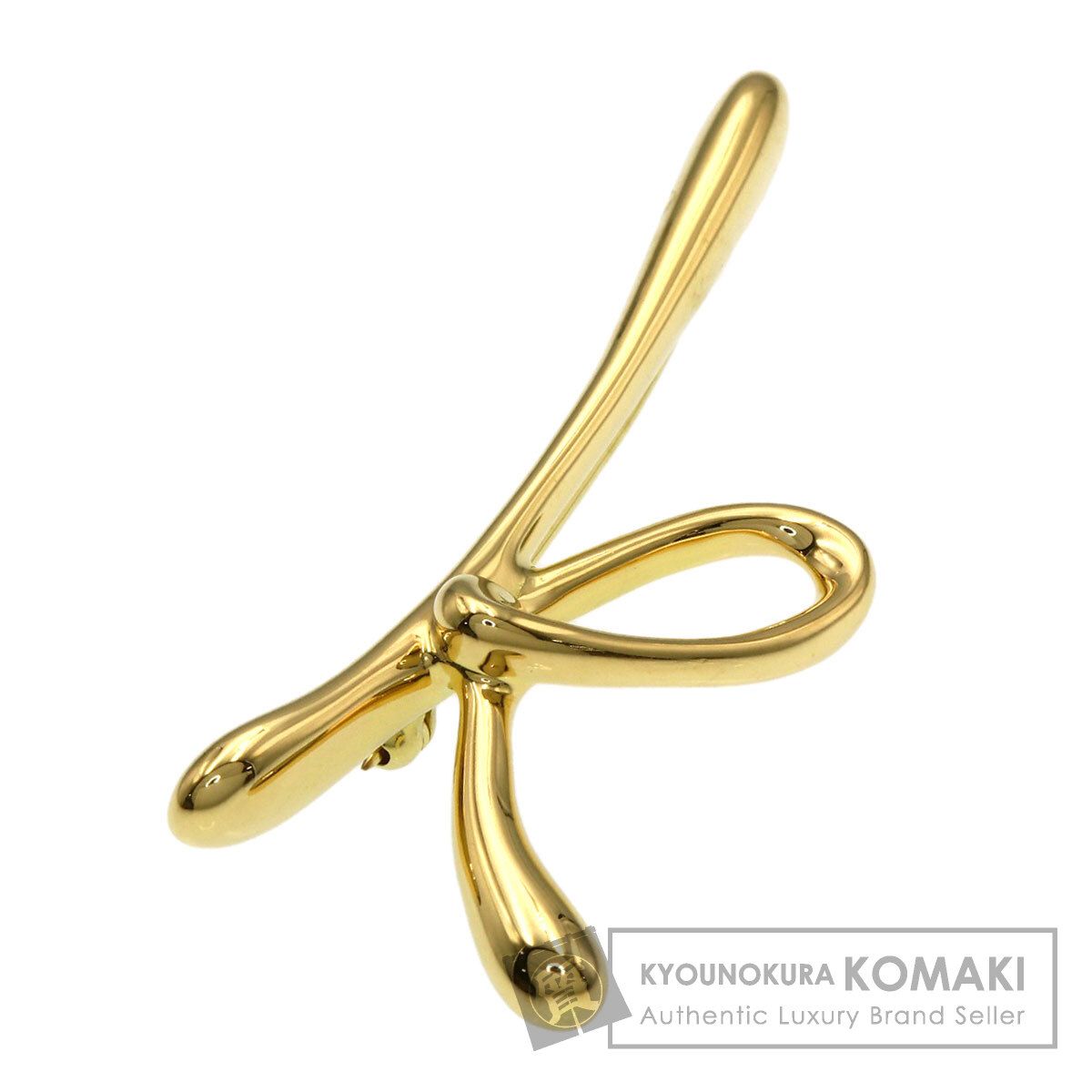 TIFFANY&Co. ティファニー イニシャル K ブローチ K18YG レディース