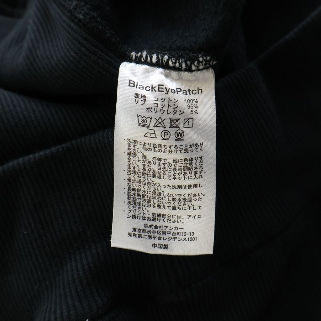 THE BLACK EYE PATCH (ブラックアイパッチ) 取扱説注意刺繍 プル