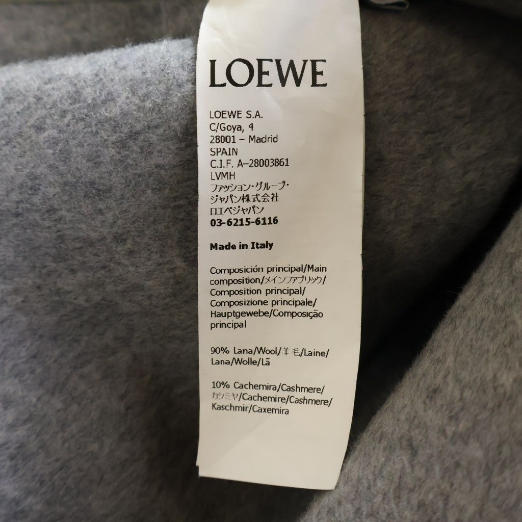 LOEWE (ロエベ) HOODED WOOL COAT フーデッド ウールコート グレー レディース S359Y01XA3
