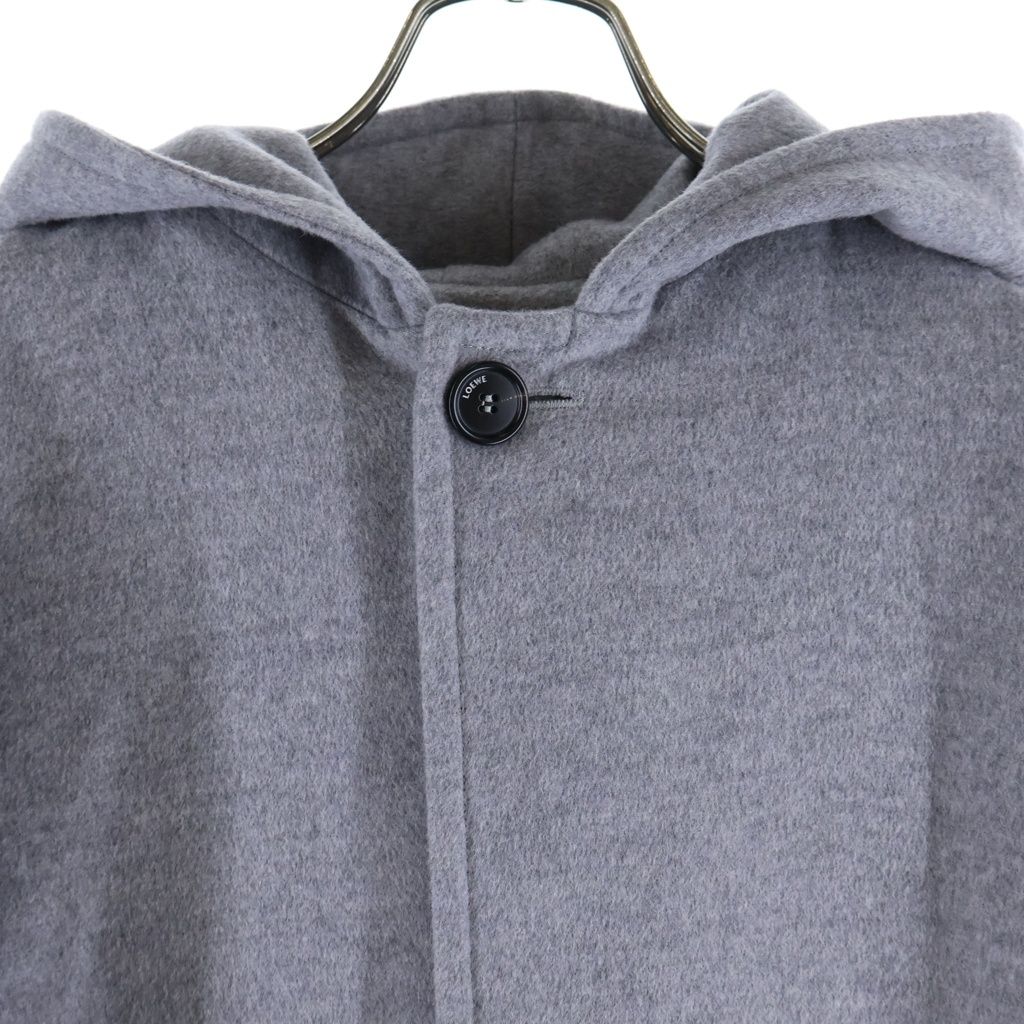 LOEWE (ロエベ) HOODED WOOL COAT フーデッド ウールコート グレー レディース S359Y01XA3