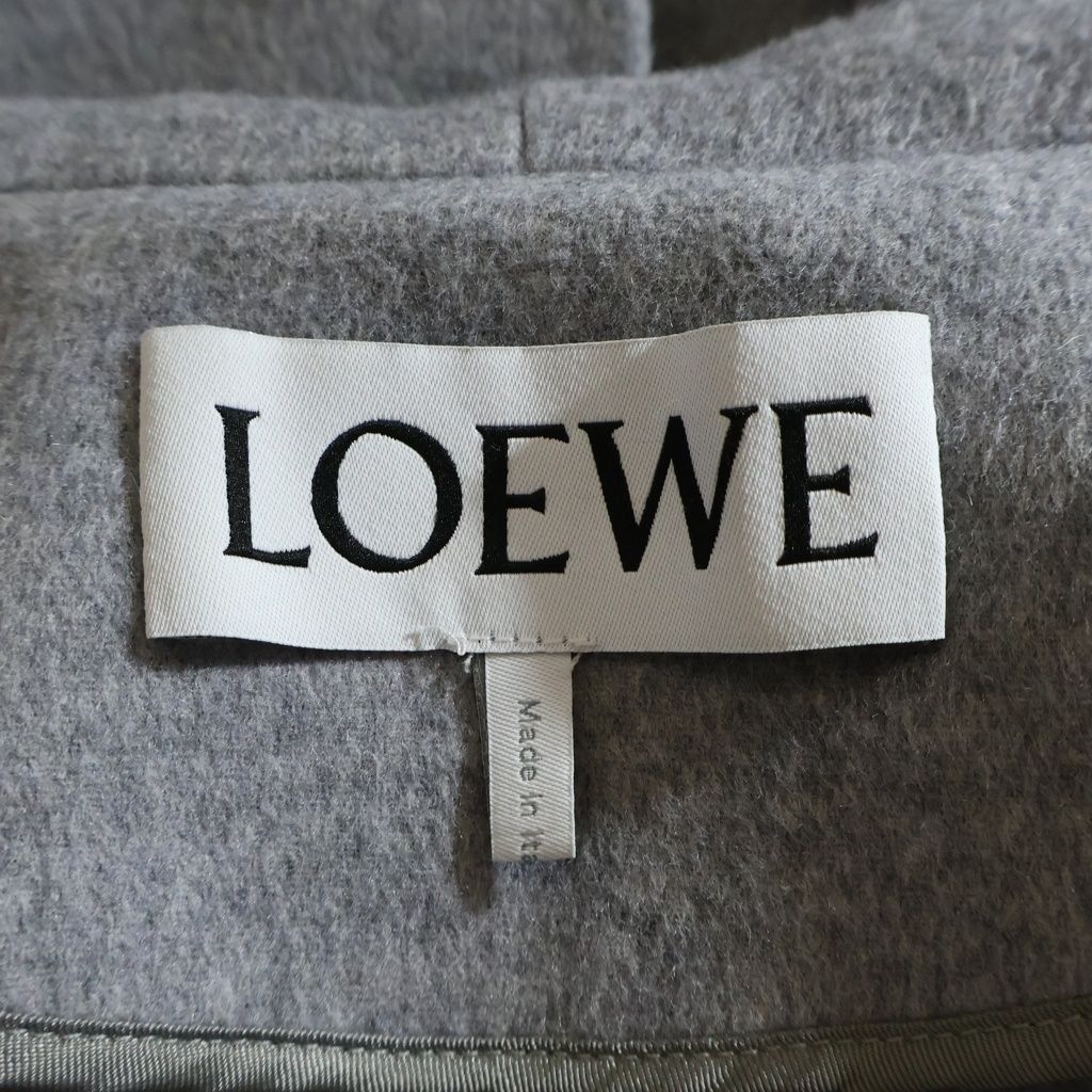 LOEWE (ロエベ) HOODED WOOL COAT フーデッド ウールコート グレー レディース S359Y01XA3