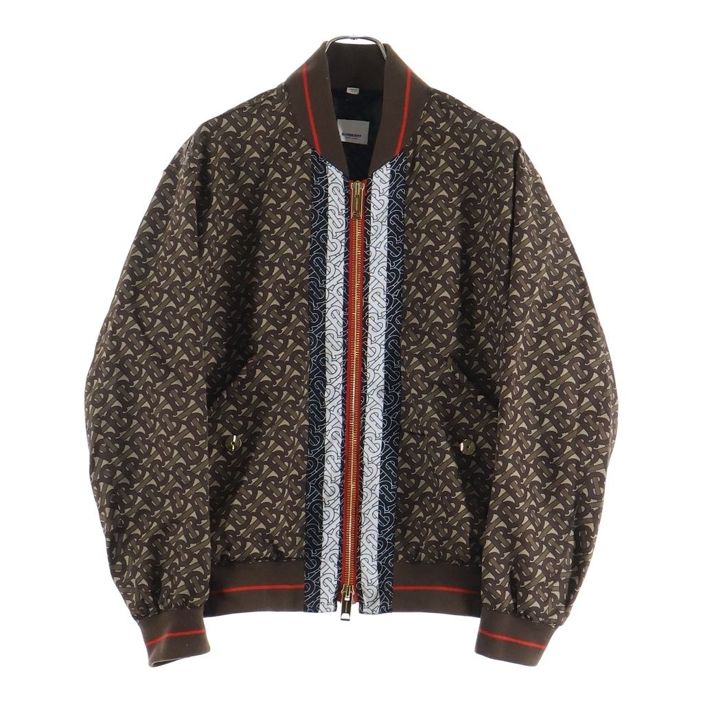 BURBERRY (バーバリー) 19AW TBモノグラム ストライプ プリント ボマージャケット ブラウン 8021249