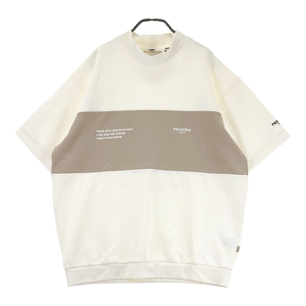 サイズ：L RENOMA GOLF レノマゴルフ モックネック 半袖Tシャツ ホワイト系 [240101735683] ゴルフウェア メンズ ストスト