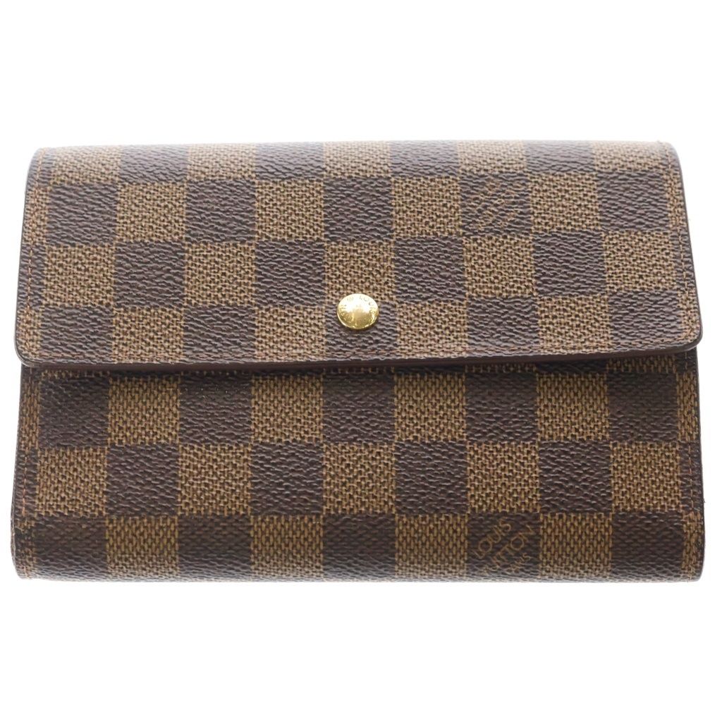 LOUIS VUITTON (ルイヴィトン) ダミエ ポルトトレゾール エテュイ パピエ 3つ折り財布 ブラウン N61202