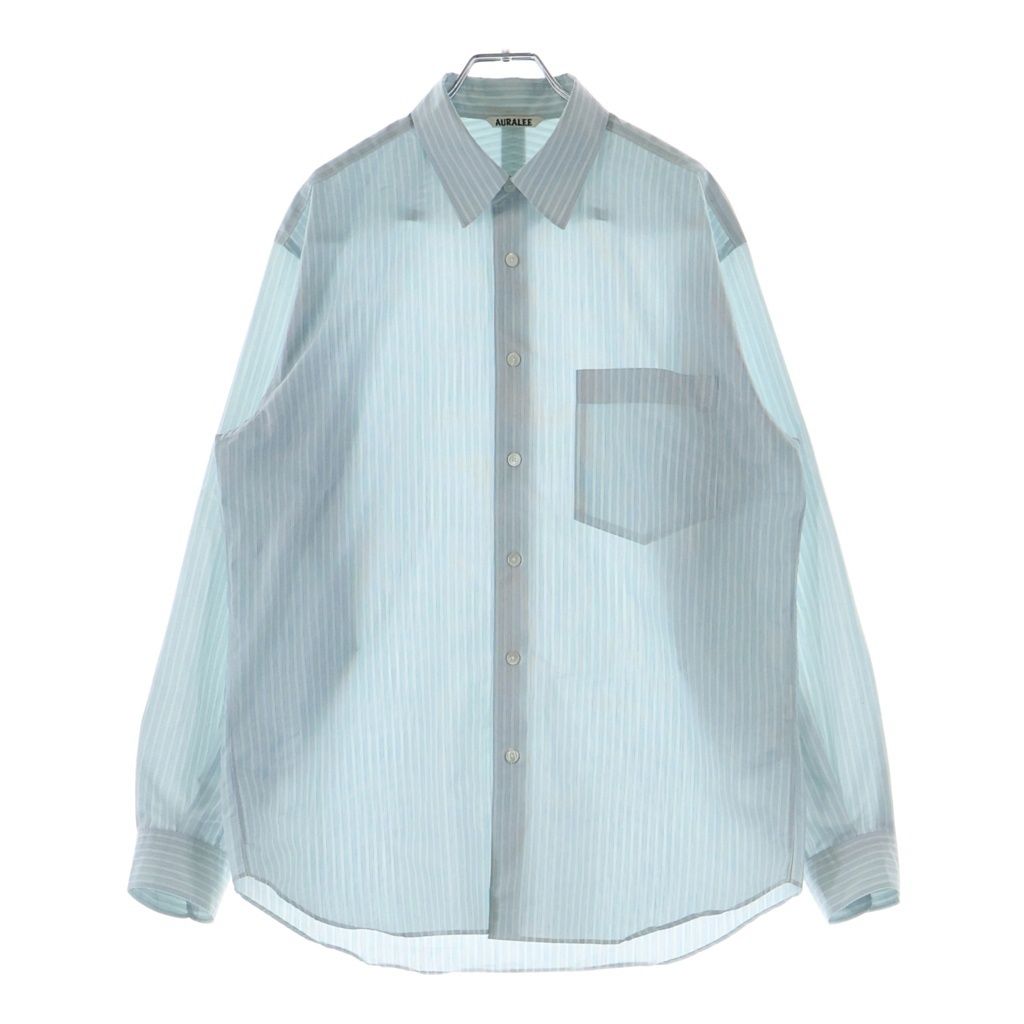 AURALEE (オーラリー) 23SS FINX POLYESTER STRIPE SHIRT フィンクス