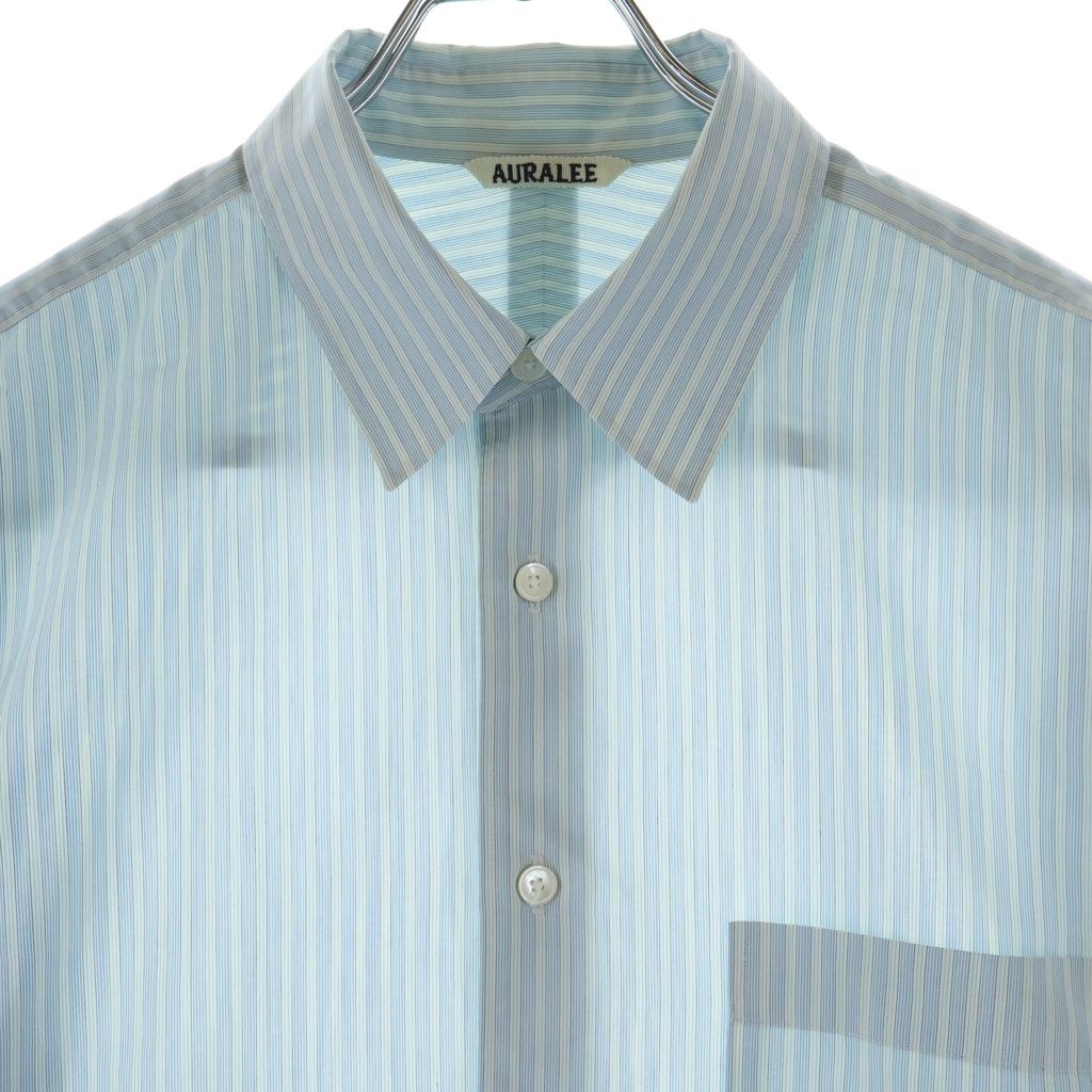 AURALEE (オーラリー) 23SS FINX POLYESTER STRIPE SHIRT フィンクス