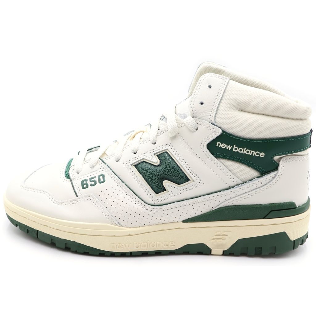 New Balance (ニューバランス) ×AIME LEON DORE 650R GREEN BB650RL1 エメレオンドレ ハイカットスニーカー ホワイト/グリーン US9.5/27.5cm