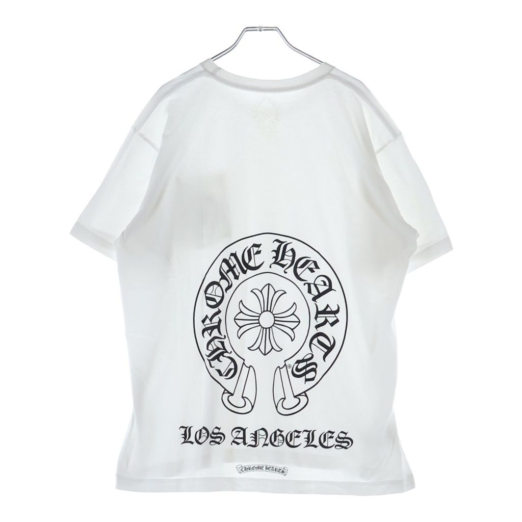 CHROME HEARTS (クロムハーツ) LOS ANGELS HORSESHOE S/S TEE ロサンゼルス限定 ホースシュー クルーネック半袖Tシャツ ホワイト カットソー