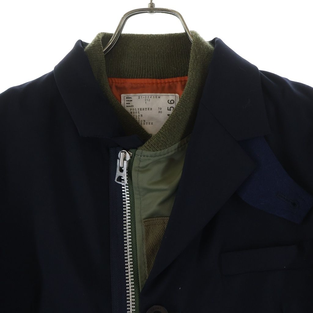 Sacai (サカイ) 21SS SUITING MA-1 ドッキング スーチング ブレザー