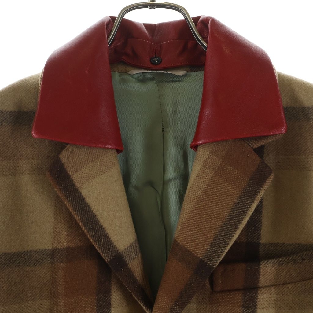 VALENTINO (ヴァレンティノ) チェック ラムレザーカラー付 ステン