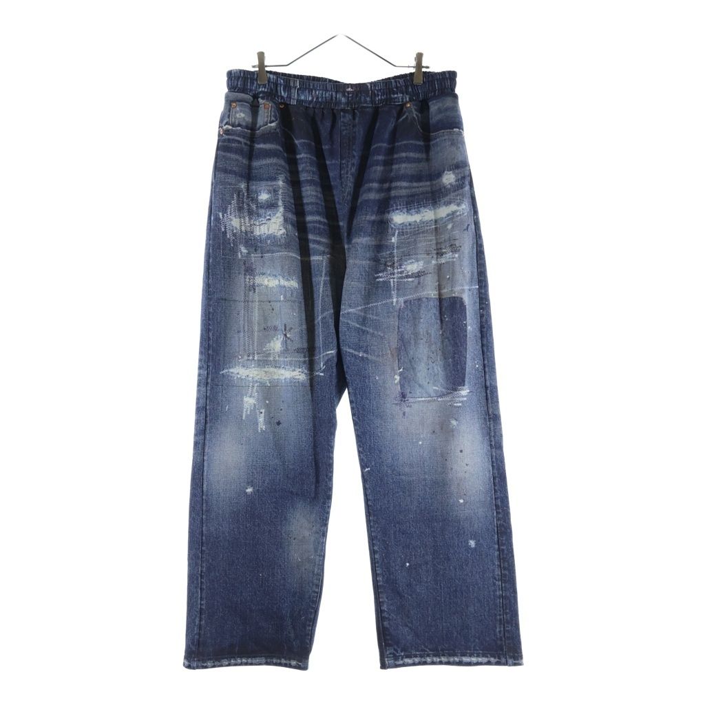 SAPEur (サプール) 5550XX SWEAT PANTS トロンプルイユスウェットパンツ ブルー A0025-001