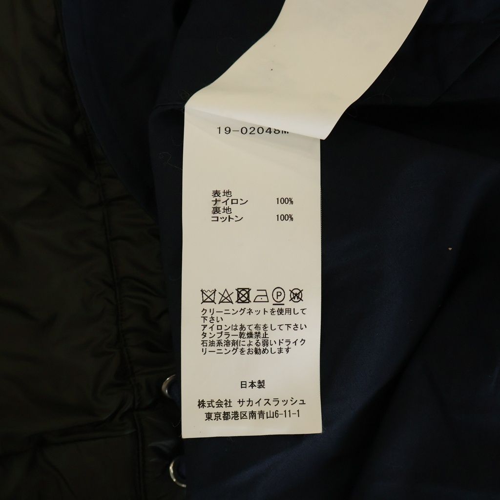 Sacai (サカイ) 19AW SPONGE SWEAT MA-1 HOODIE ドローコード付き 裏地