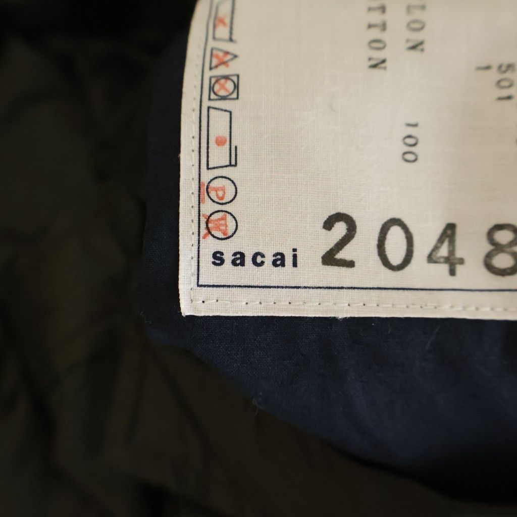 Sacai (サカイ) 19AW SPONGE SWEAT MA-1 HOODIE ドローコード付き 裏地