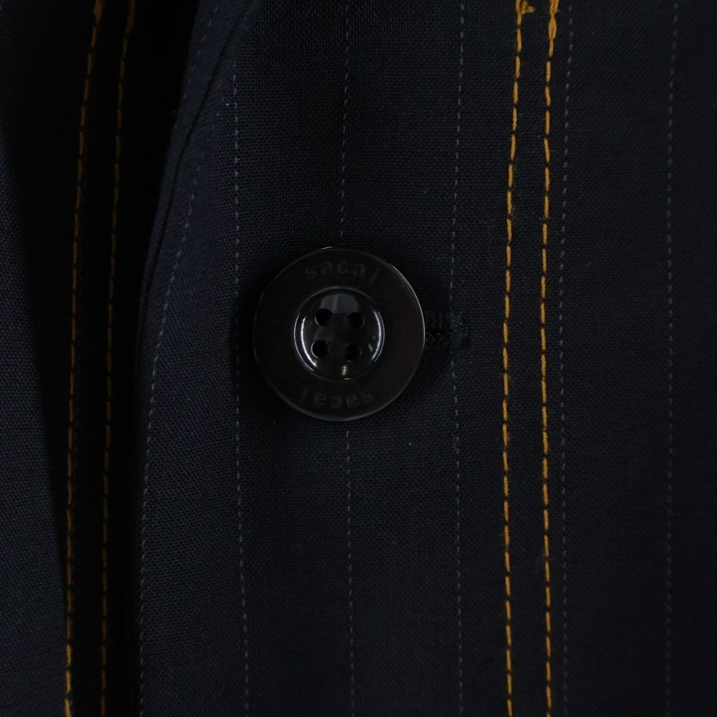 Sacai (サカイ) 24SS CHALK STRIPE BONDING JACKET 裏地デニム切り替え