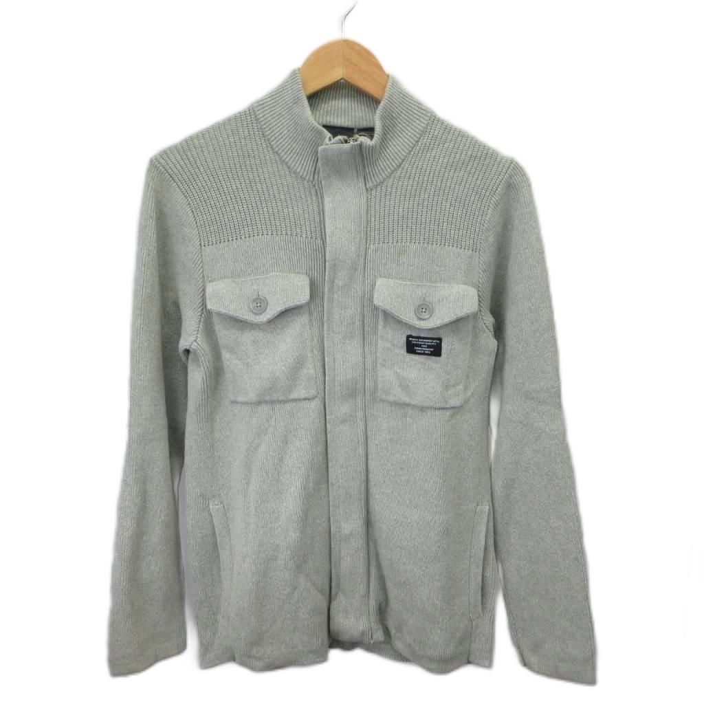 アルマーニエクスチェンジ A/X ARMANI EXCHANGE ドライバーズニット driversknit ニットジャケット 上着 S/P グレー リブ 長袖 ポケット付き G-FALL-2014 /AY ■GY47