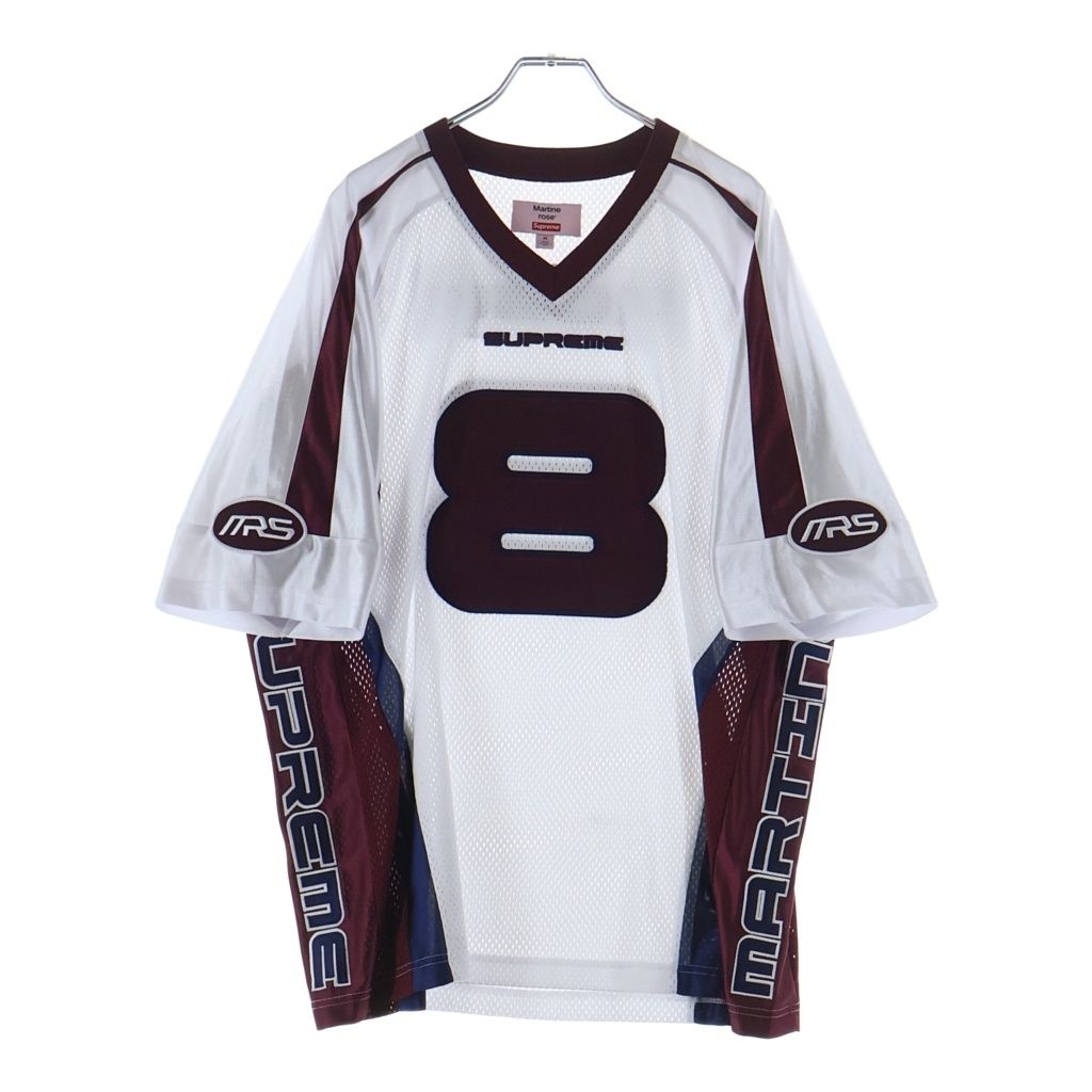 SUPREME (シュプリーム) 24AW ×MARTINE ROSE Football Jersey マーティンローズ フットボール ジャージ 半袖ゲームTシャツ カットソー ホワイト