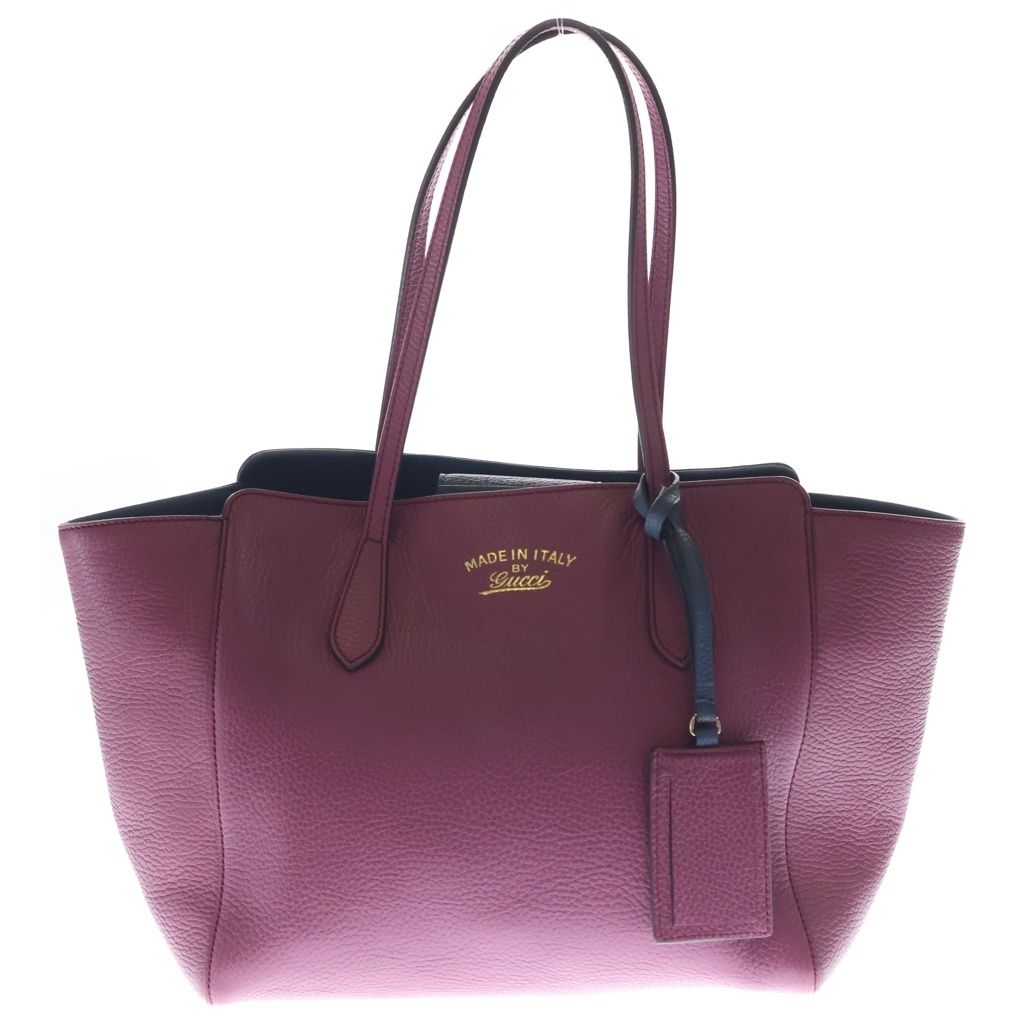 GUCCI (グッチ) スウィング トート バックミディアム レザー ピンク/ネイビー 368827
