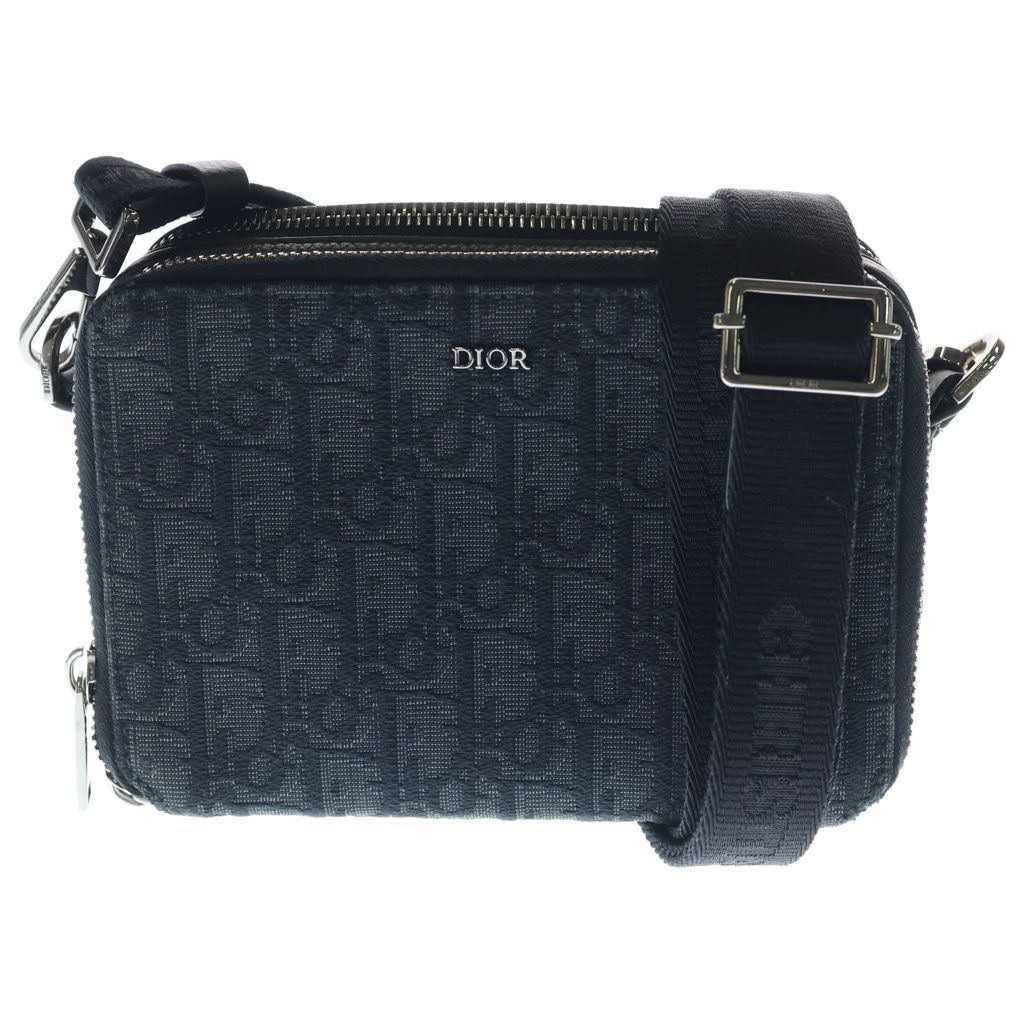 【極美品】Dior ディオール オブリーク ショルダーバッグ ジャガード DIOR (ディオール) オブリーク ジャガード ショルダーバッグ ネイビー