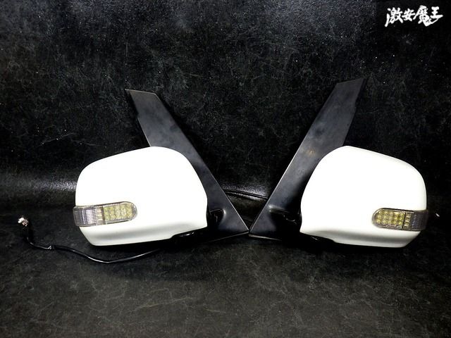 【保証付！ 即発送！】 点灯OK トヨタ純正 ACR30 ACR40 MCR30 ドアミラー 純正OP LEDウィンカー付 左右セット 5+2ピン 042 ホワイトパール