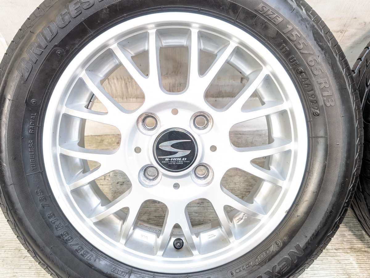 155/65R13 ブリヂストン ネクストリー S-HOLD 13x4.0 42 100-4穴 中古 