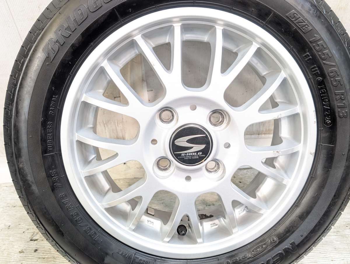 155/65R13 ブリヂストン ネクストリー S-HOLD 13x4.0 42 100-4穴 中古 