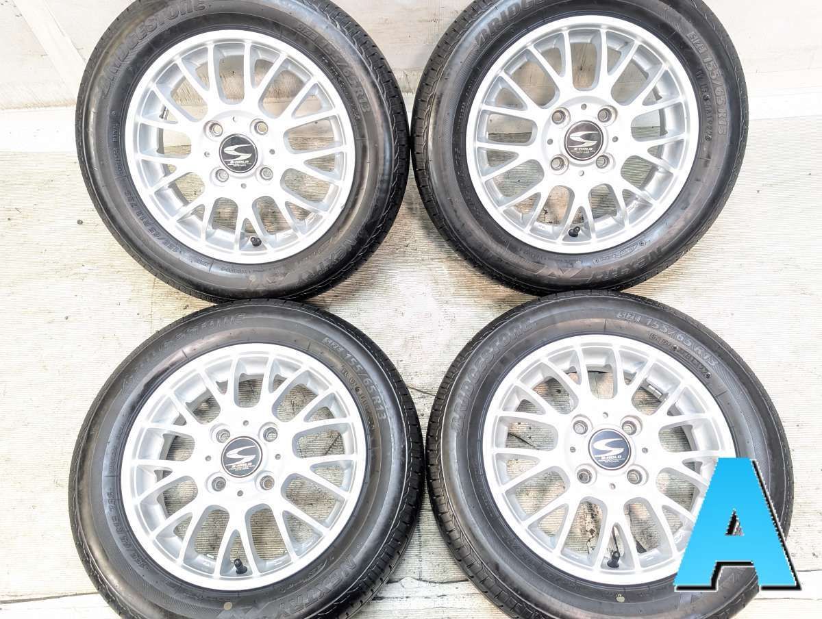 155/65R13 ブリヂストン ネクストリー S-HOLD 13x4.0 42 100-4穴 中古