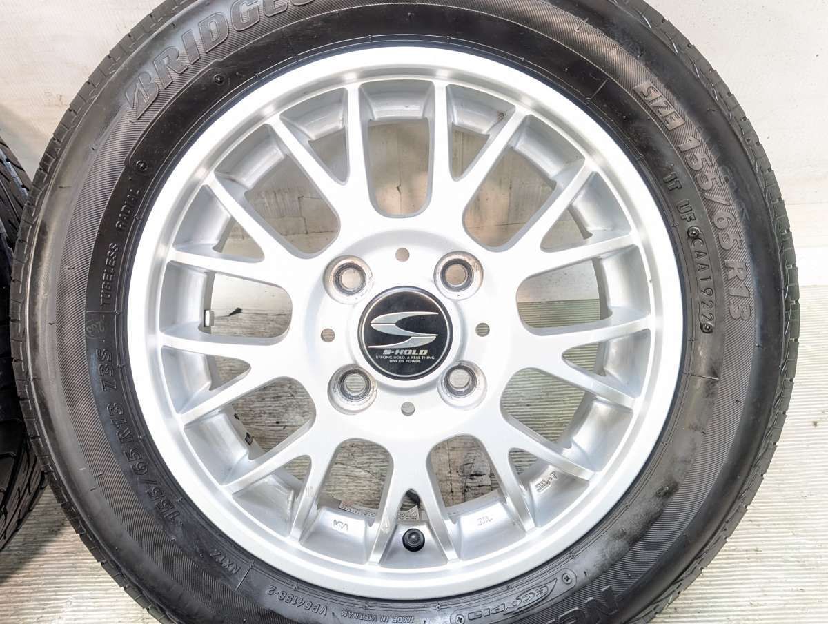 155/65R13 ブリヂストン ネクストリー S-HOLD 13x4.0 42 100-4穴 中古