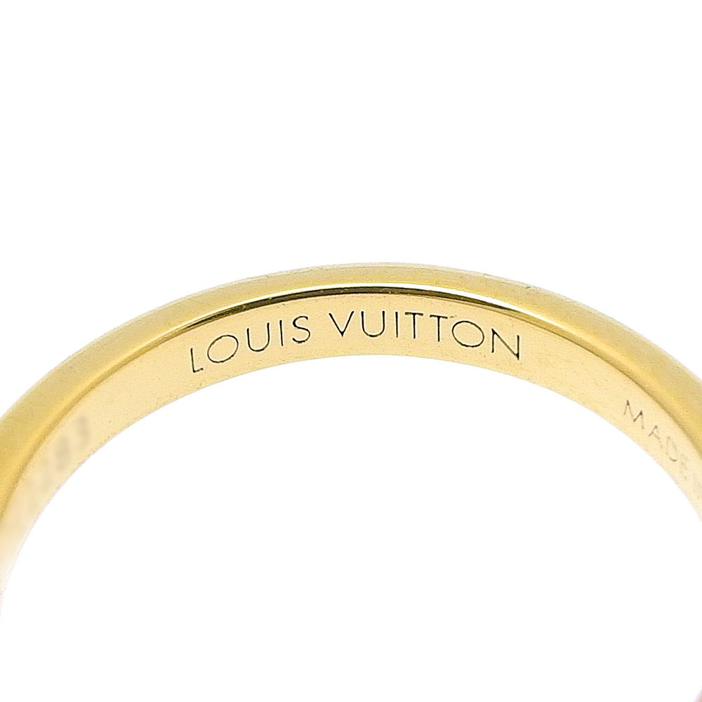 【本物保証】 箱・布袋付 新品同様 ルイヴィトン LOUIS VUITTON リング ルイゼットシグネチャー ロゴ 指輪 M1436S ラインストーン S 9.5号
