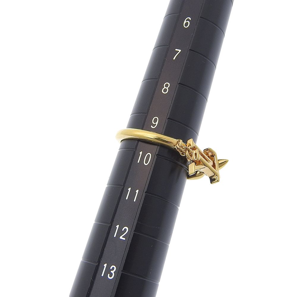【本物保証】 箱・布袋付 新品同様 ルイヴィトン LOUIS VUITTON リング ルイゼットシグネチャー ロゴ 指輪 M1436S ラインストーン S 9.5号
