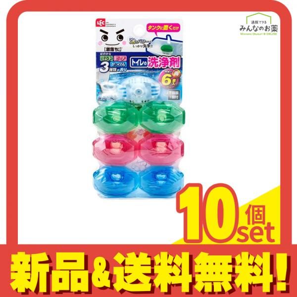 レック 激落ちくん タンクにポン トイレの洗浄剤 アソート 3種類の香り 80mL× 6個入 (下容器1個付) 10個セット まとめ売り