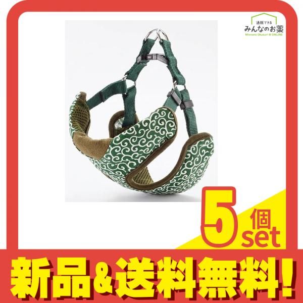 ペティオ 犬雅 唐草ベストハーネス M 小型犬用 グリーン 20kgまで 5個セット まとめ売り