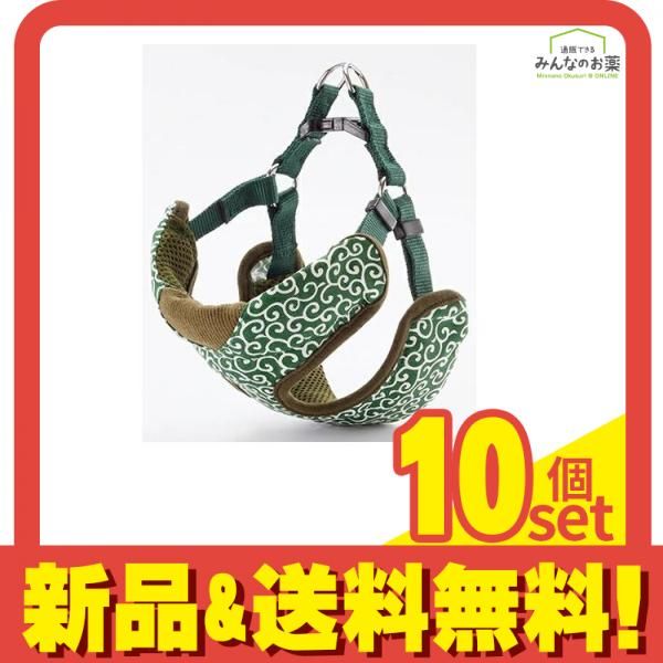 ペティオ 犬雅 唐草ベストハーネス M 小型犬用 グリーン 20kgまで 10個セット まとめ売り