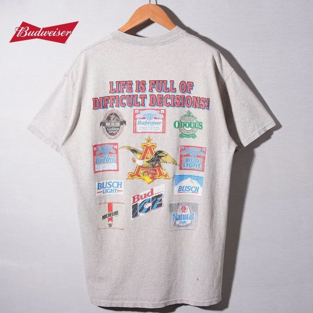 雰囲気系 90s バドワイザー Budweiser Tシャツ L ヴィンテージ Vintage