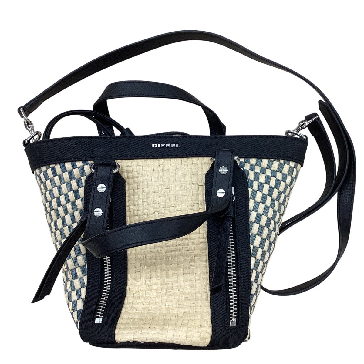 DIESEL ベージュかごバッグ DIESEL ディーゼル レディース 2WAYバッグ かごバッグ 巾着 ベージュ
